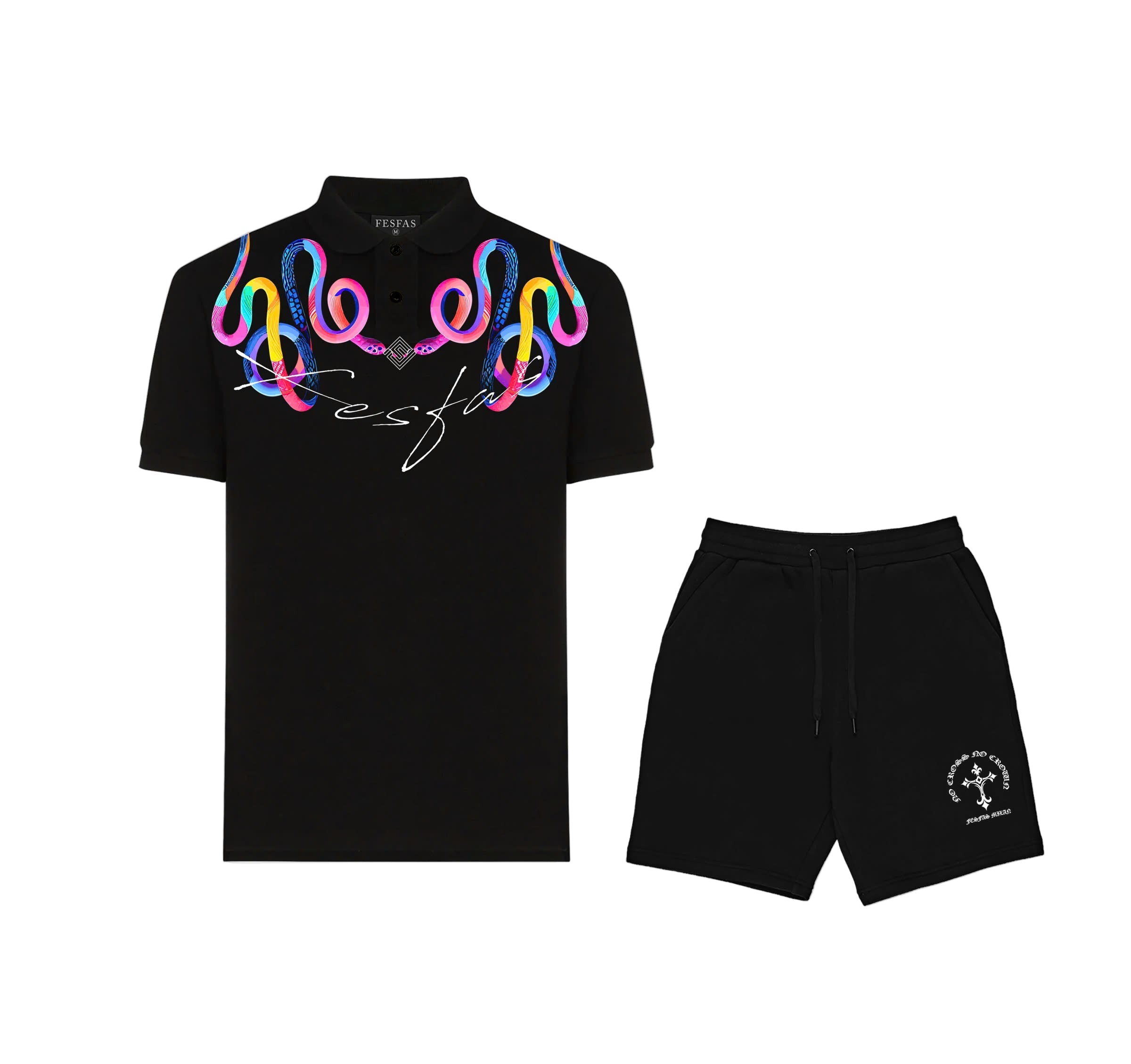 FesFas Snake-print Polo Shirt | Black