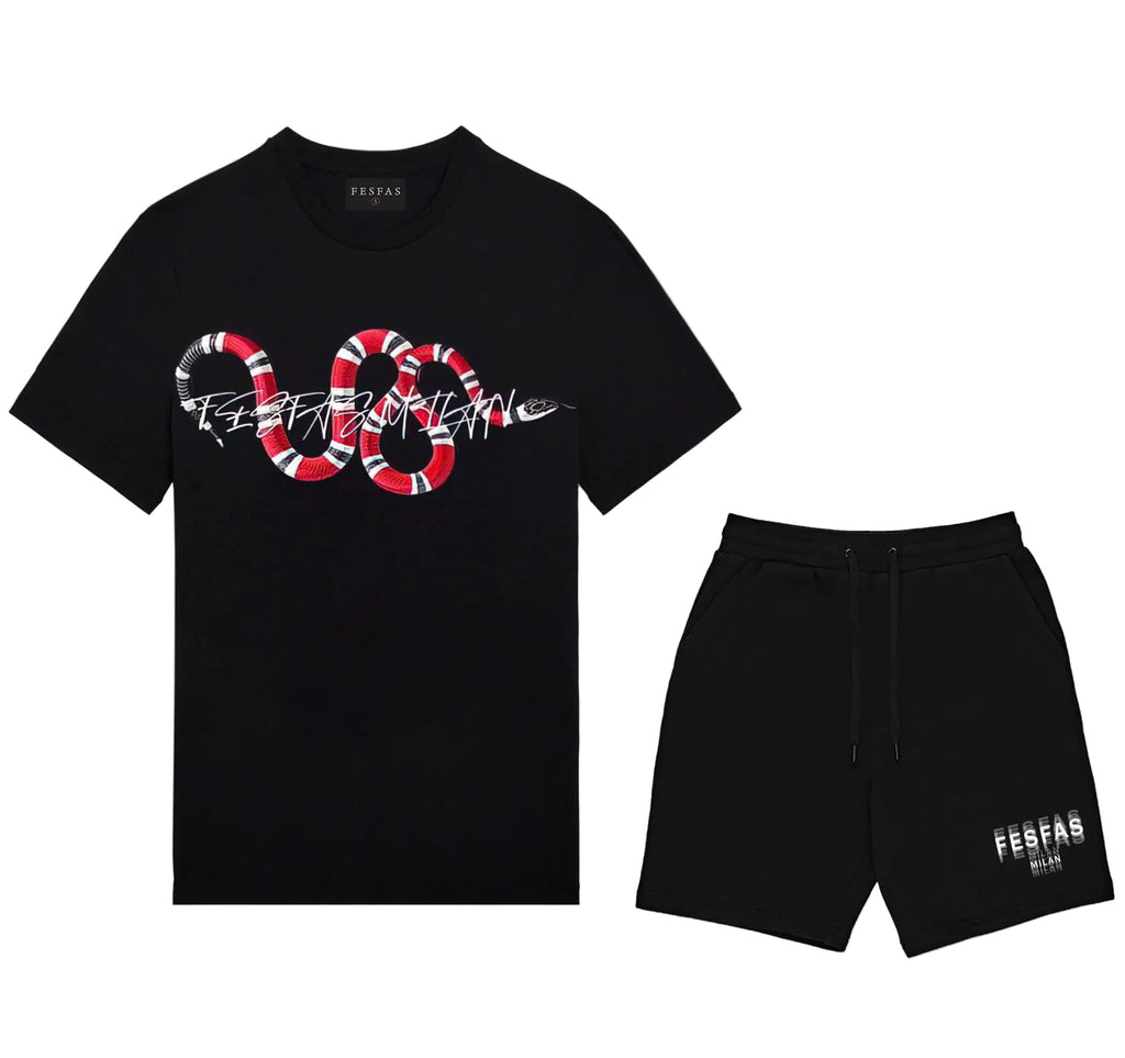 FesFas snake-print T-shirt Set | Black
