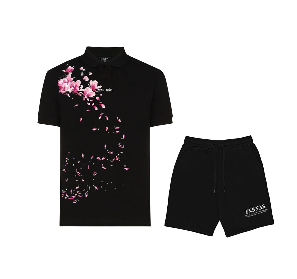 FesFas Floral-print Polo Shirt | Men | Black