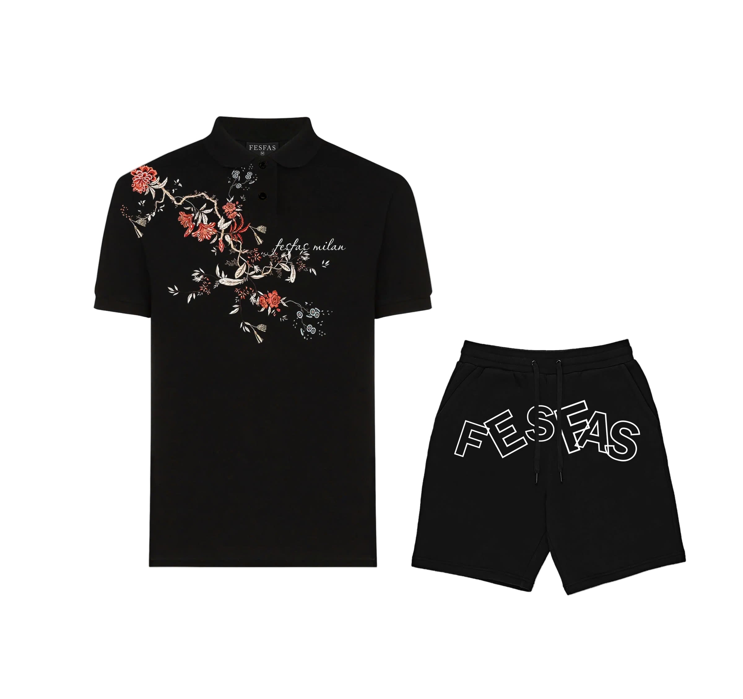 FesFas Floral-print Polo Shirt | Black