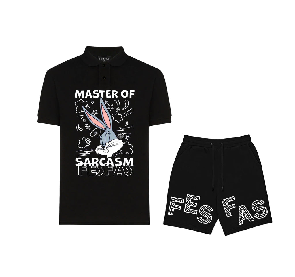 FesFas Rabbit-print Polo Shirt | Black