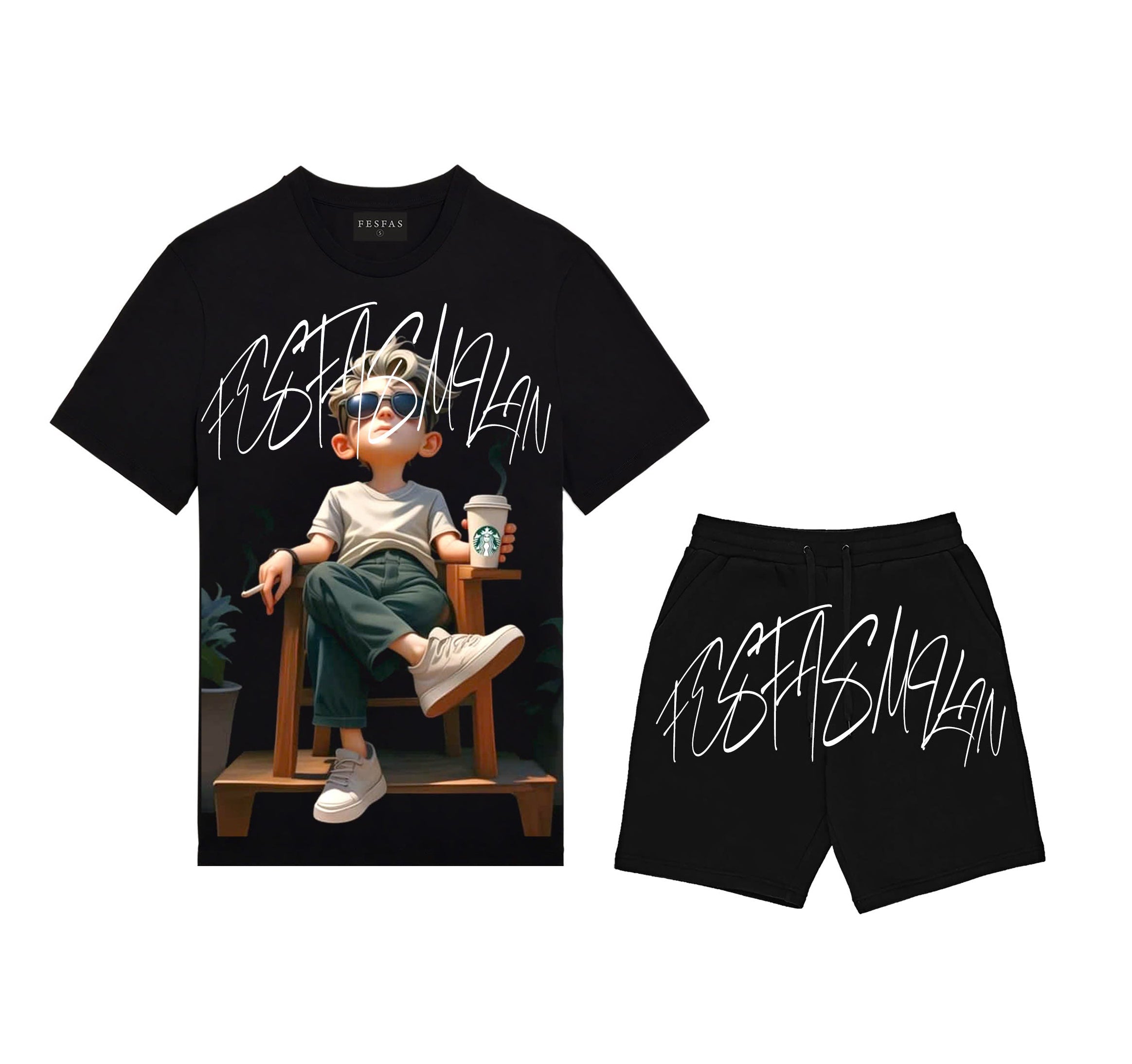 FesFas Drawstring Shorts | Black