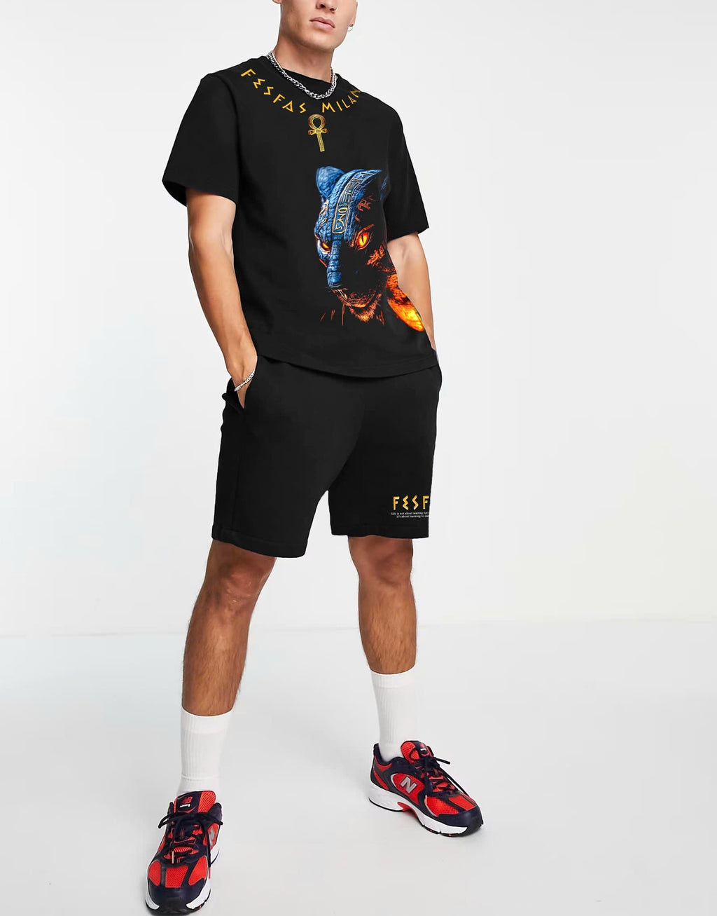 FesFas panther-print T-shirt | Black