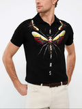 FesFas Fly-print Polo Shirt | Black