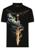 FesFas Sword-print Polo Shirt | Men | Black