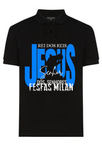 FesFas Jesus-print Polo Shirt | Black