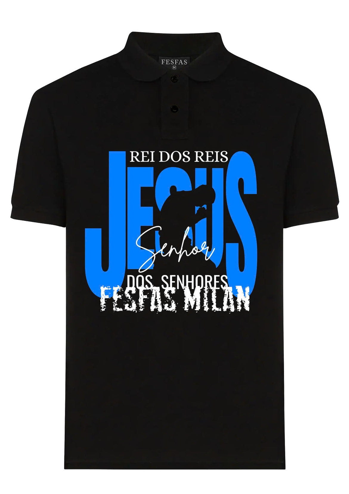 FesFas Jesus-print Polo Shirt | Black