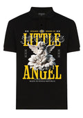 FesFas Angel-print Polo Shirt | Black