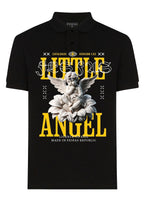 FesFas Angel-print Polo Shirt | Black