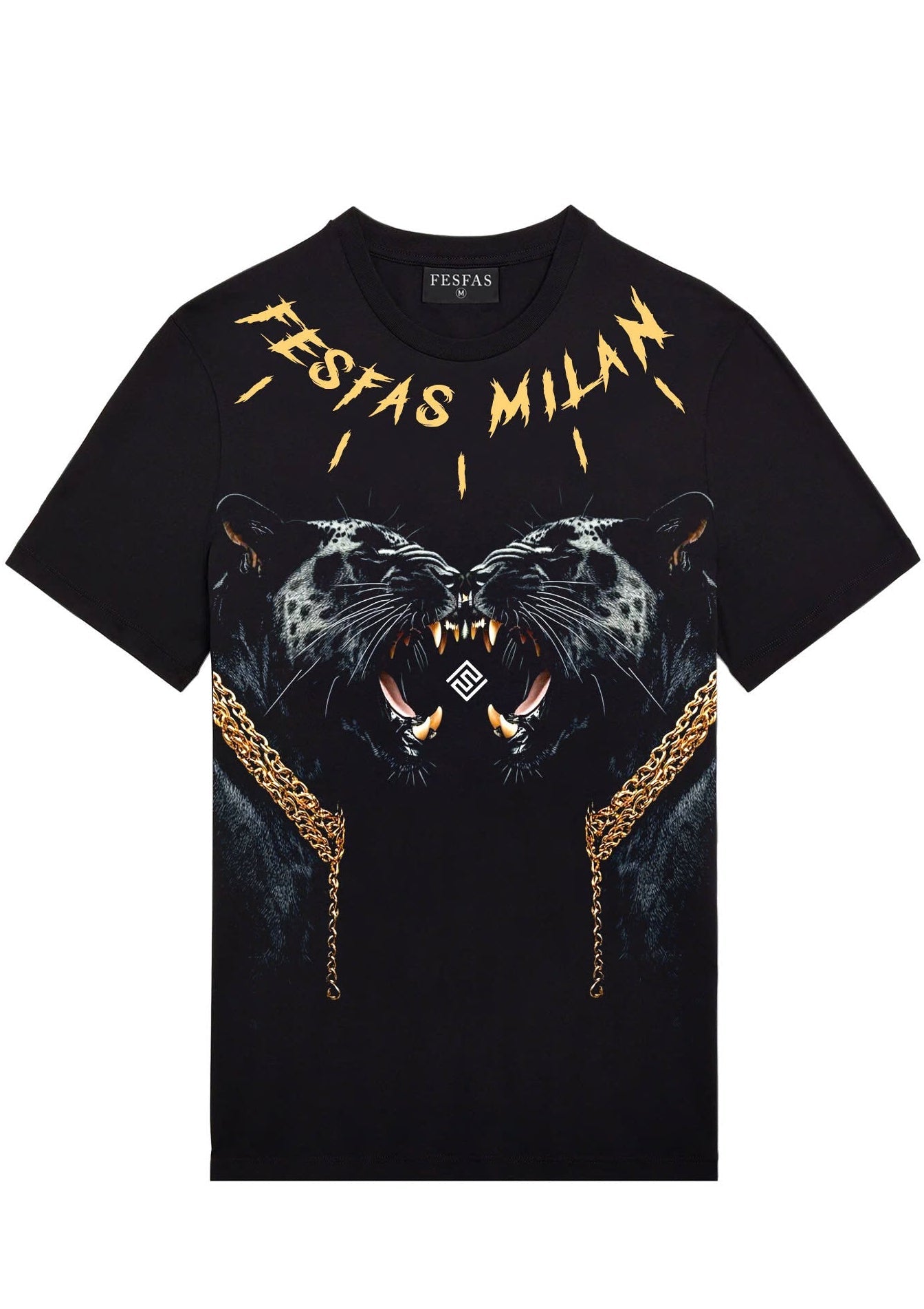 FesFas black panther-print T-shirt | Black