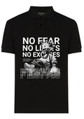 FesFas “No Fear”-print Polo Shirt | Black