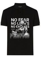FesFas “No Fear”-print Polo Shirt | Black