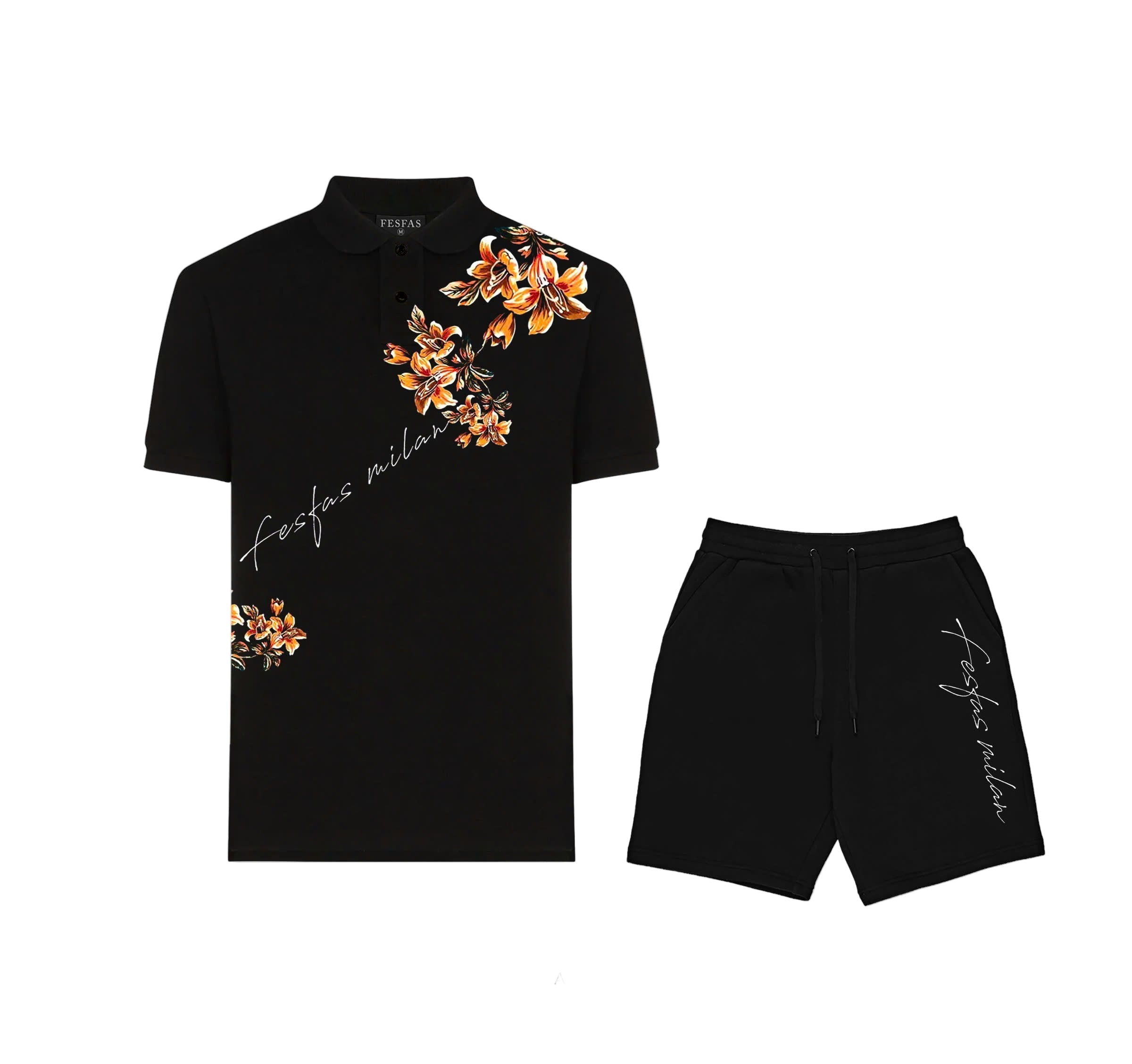 FesFas Floral-print Polo Shirt | Black