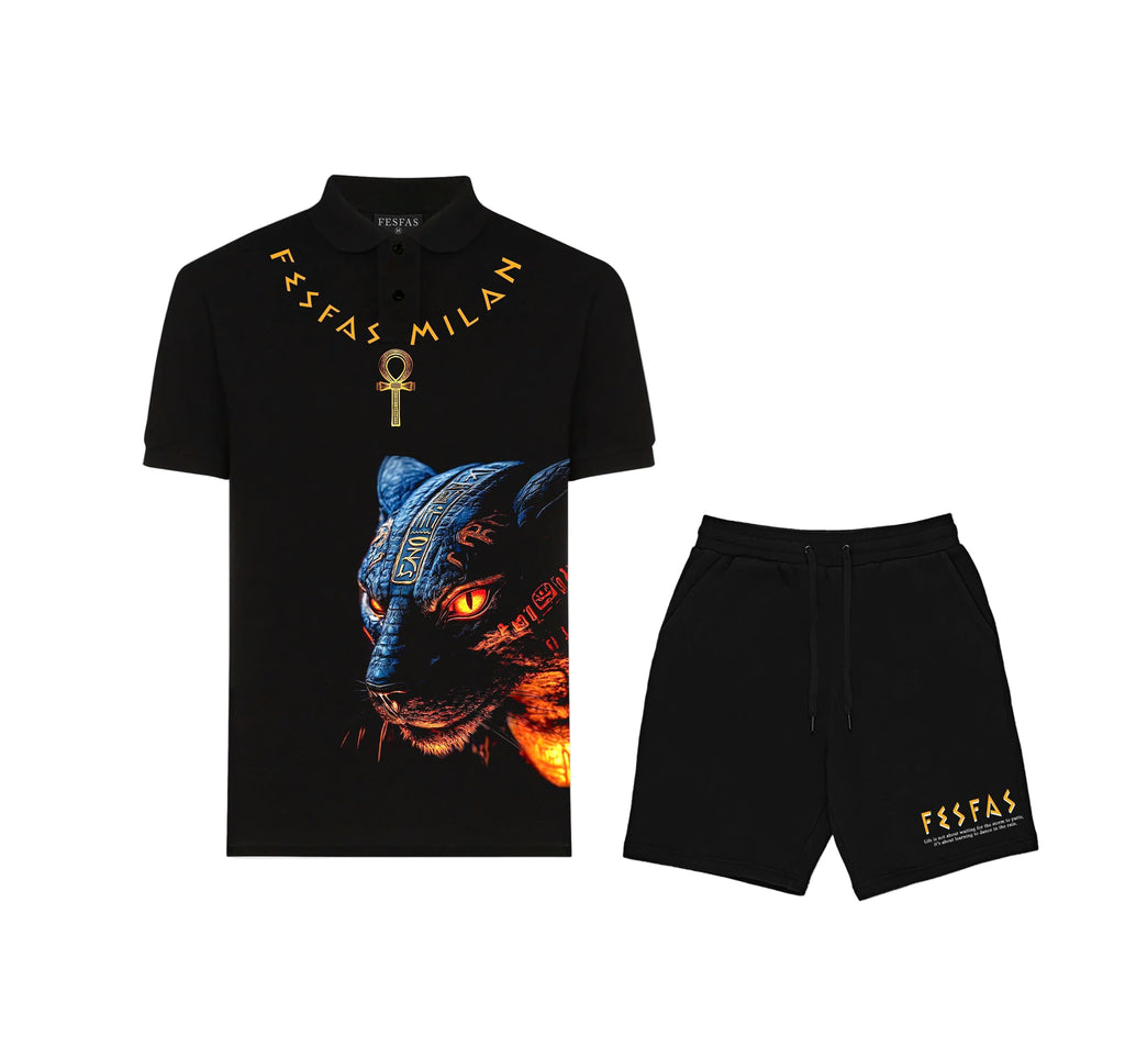 FesFas Panther-print Polo Shirt | Men | Black