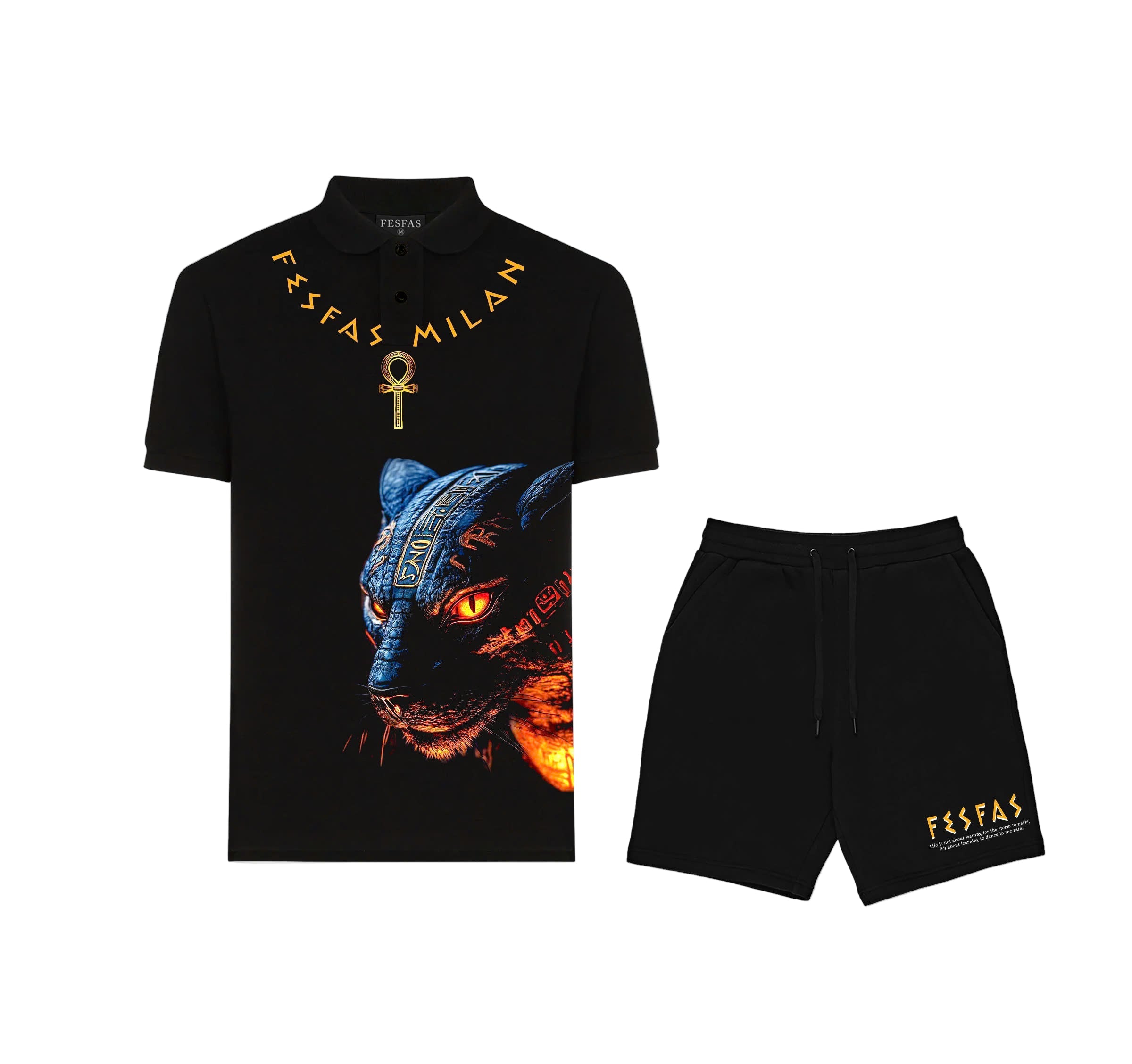 FesFas Panther-print Polo Shirt | Men | Black