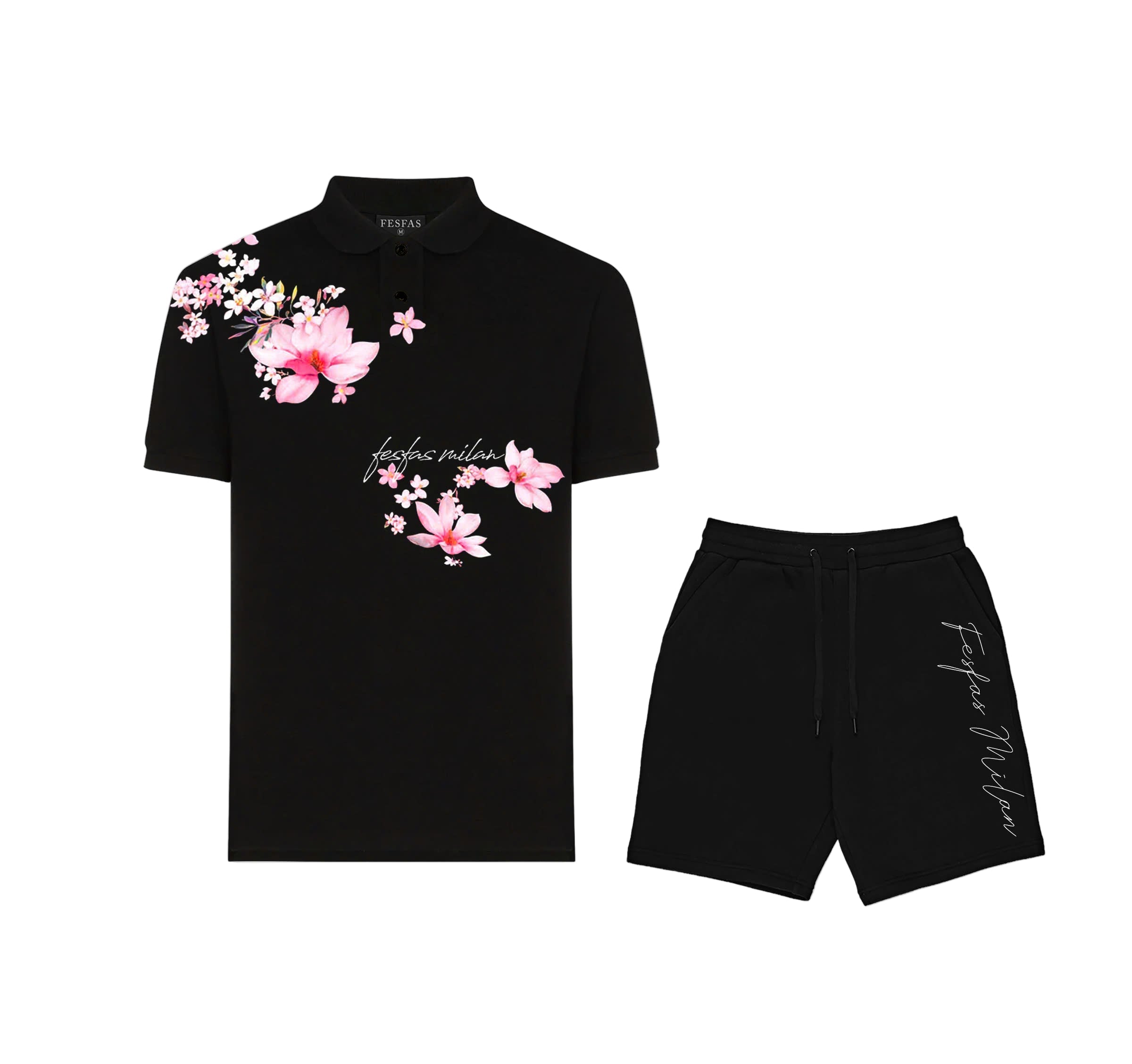 FesFas Floral-print Polo Shirt | Black