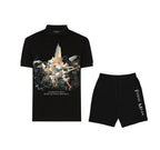 FesFas Angel-print Polo Shirt | Black