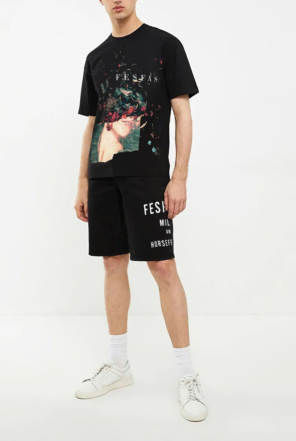 FesFas graphic-print T-shirt | Black
