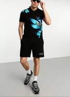 FesFas blue dragonfly-print Polo Set | Black
