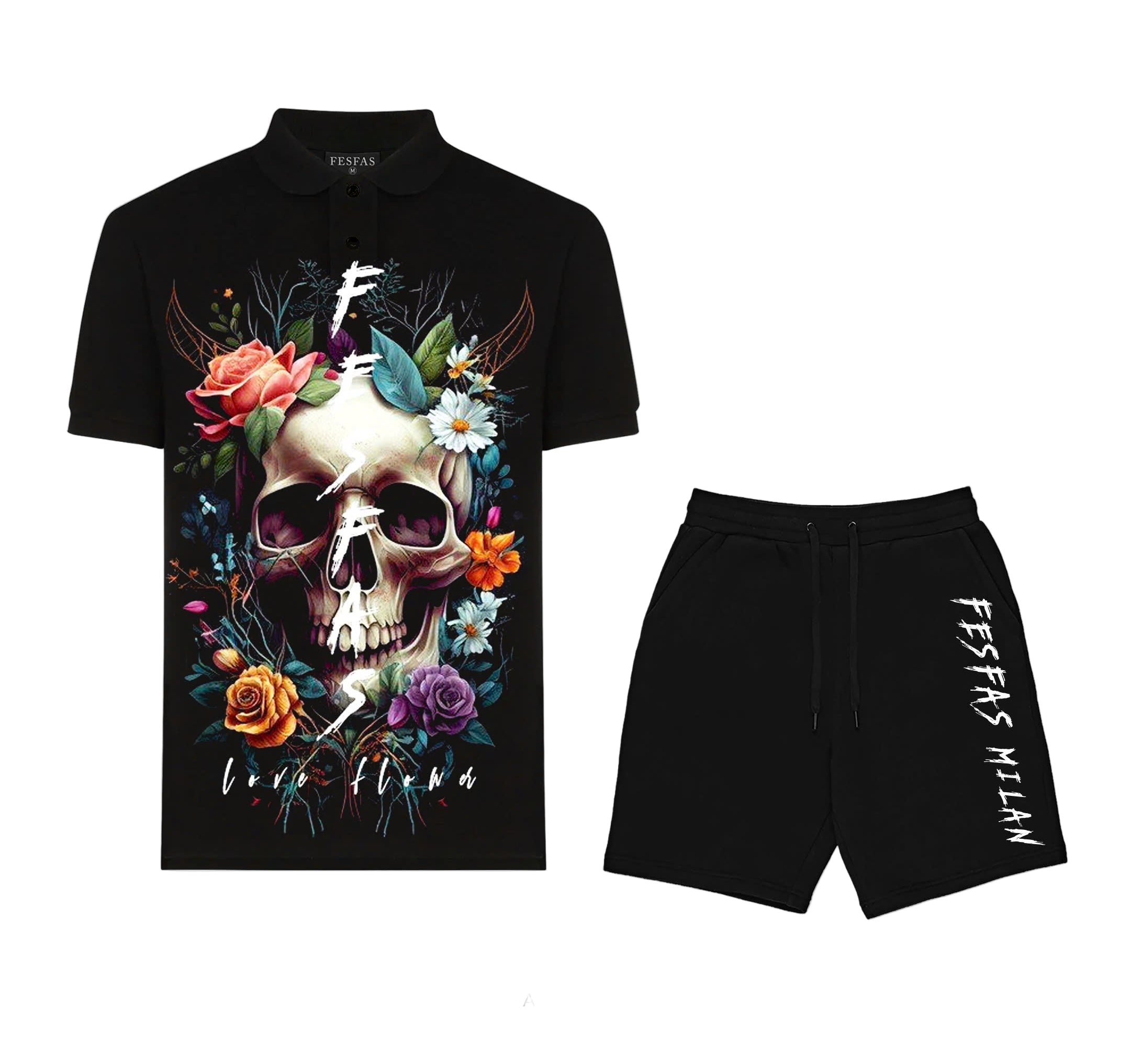 FesFas Floral-print Polo Shirt | Black