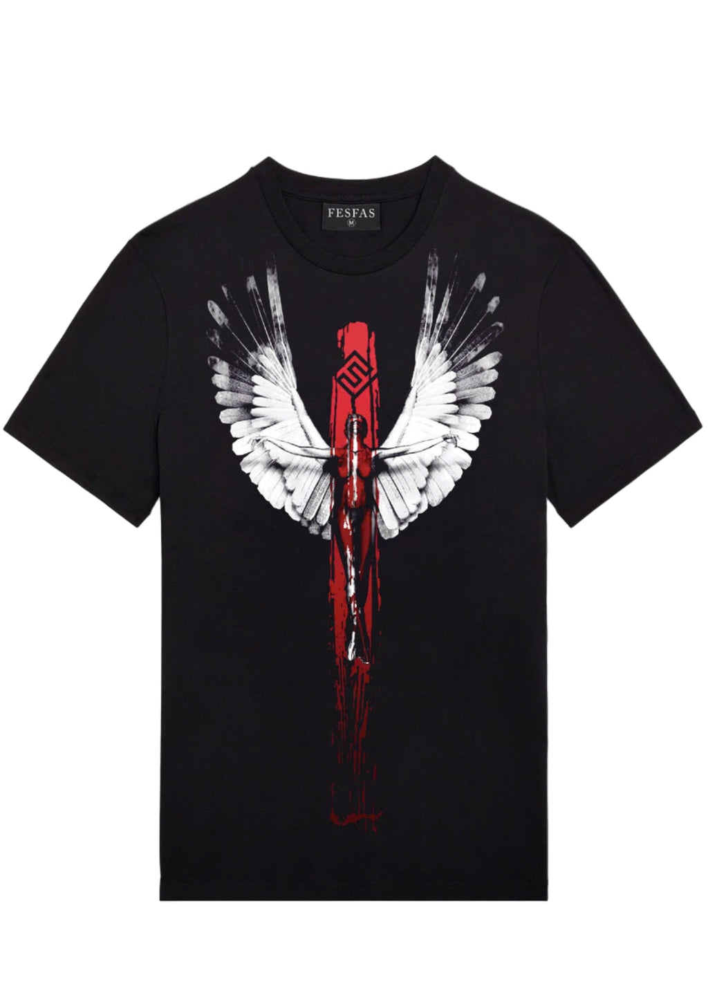 FesFas angel-print T-shirt | Black