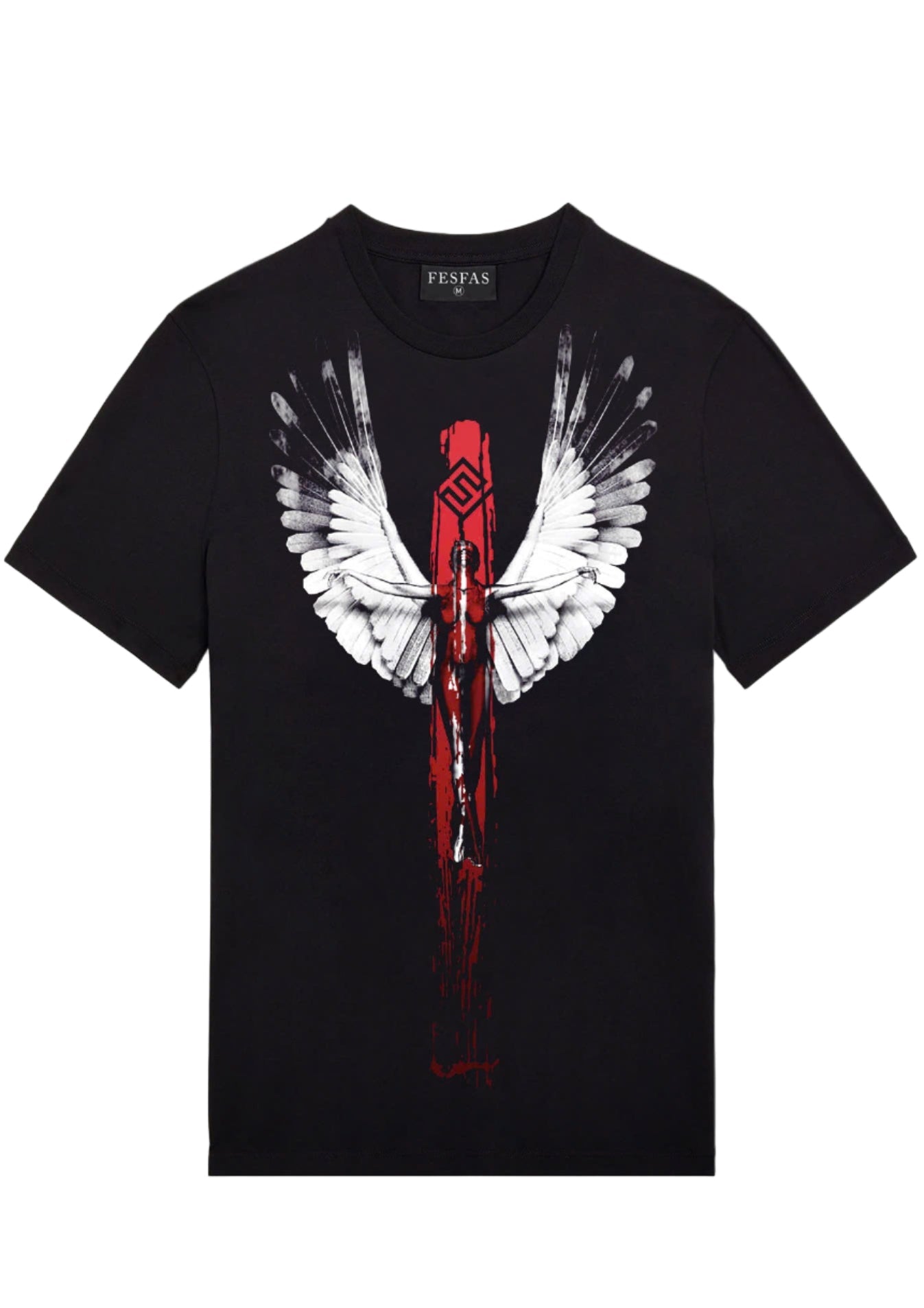 FesFas angel-print T-shirt | Black