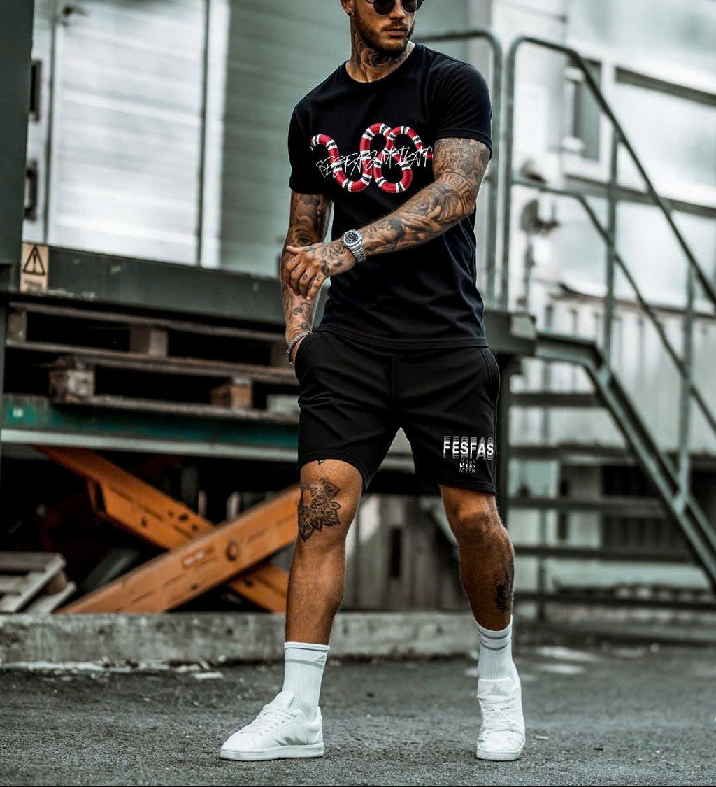 FesFas snake-print T-shirt Set | Black