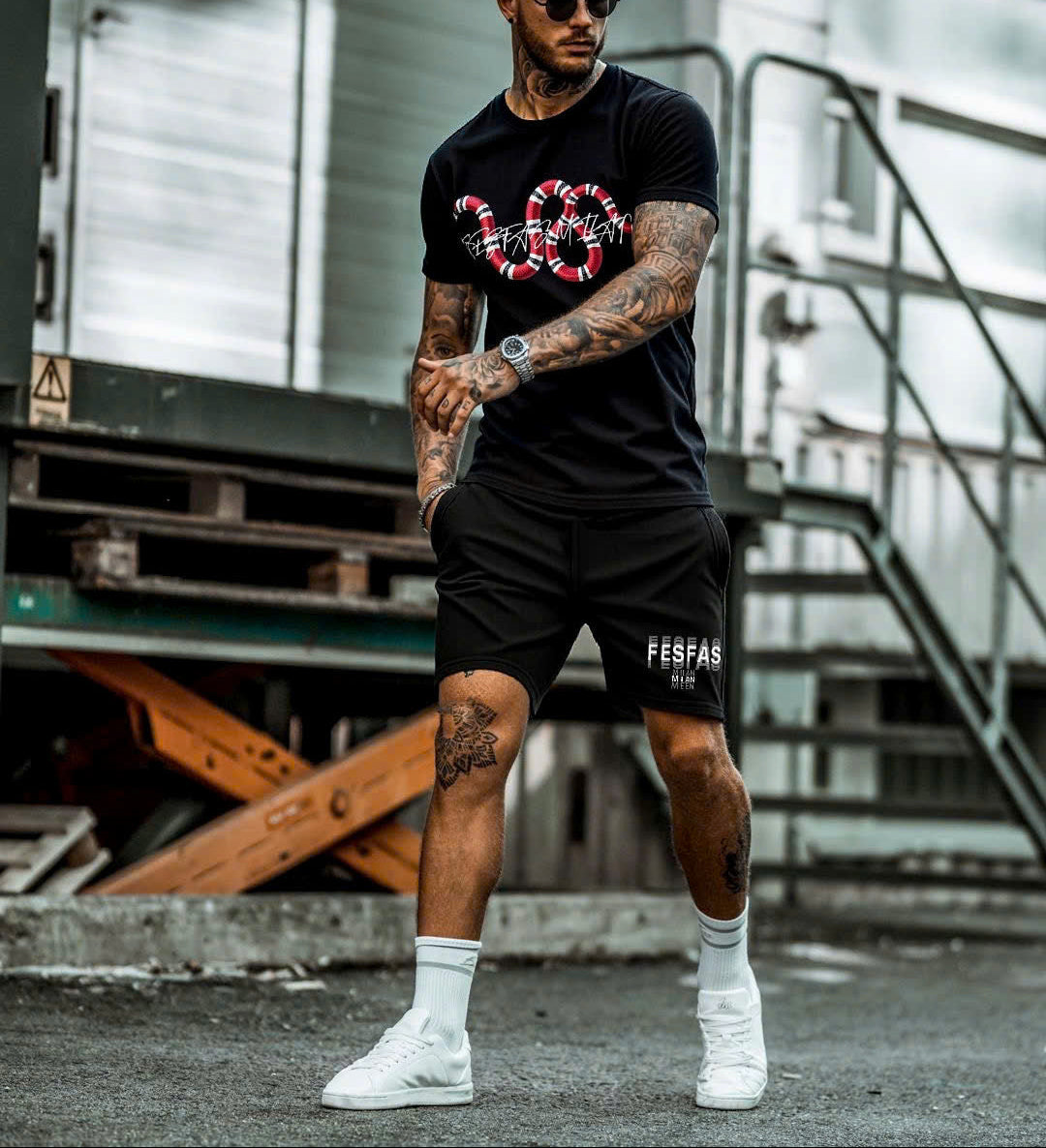 FesFas snake-print T-shirt Set | Black