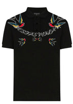 FesFas Swallow-print Polo Shirt | Black