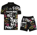FesFas Hologram-print Polo Set | Men | Black