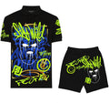 FesFas Hologram-print Polo Set | Men | Black