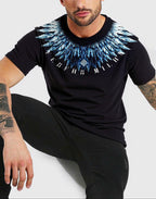 FesFas feathers-print T-shirt | Black