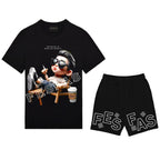 FesFas chill boy-print T-shirt Set | Black