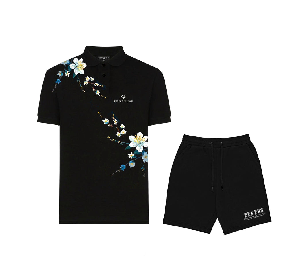 FesFas Floral-print Polo Shirt | Black