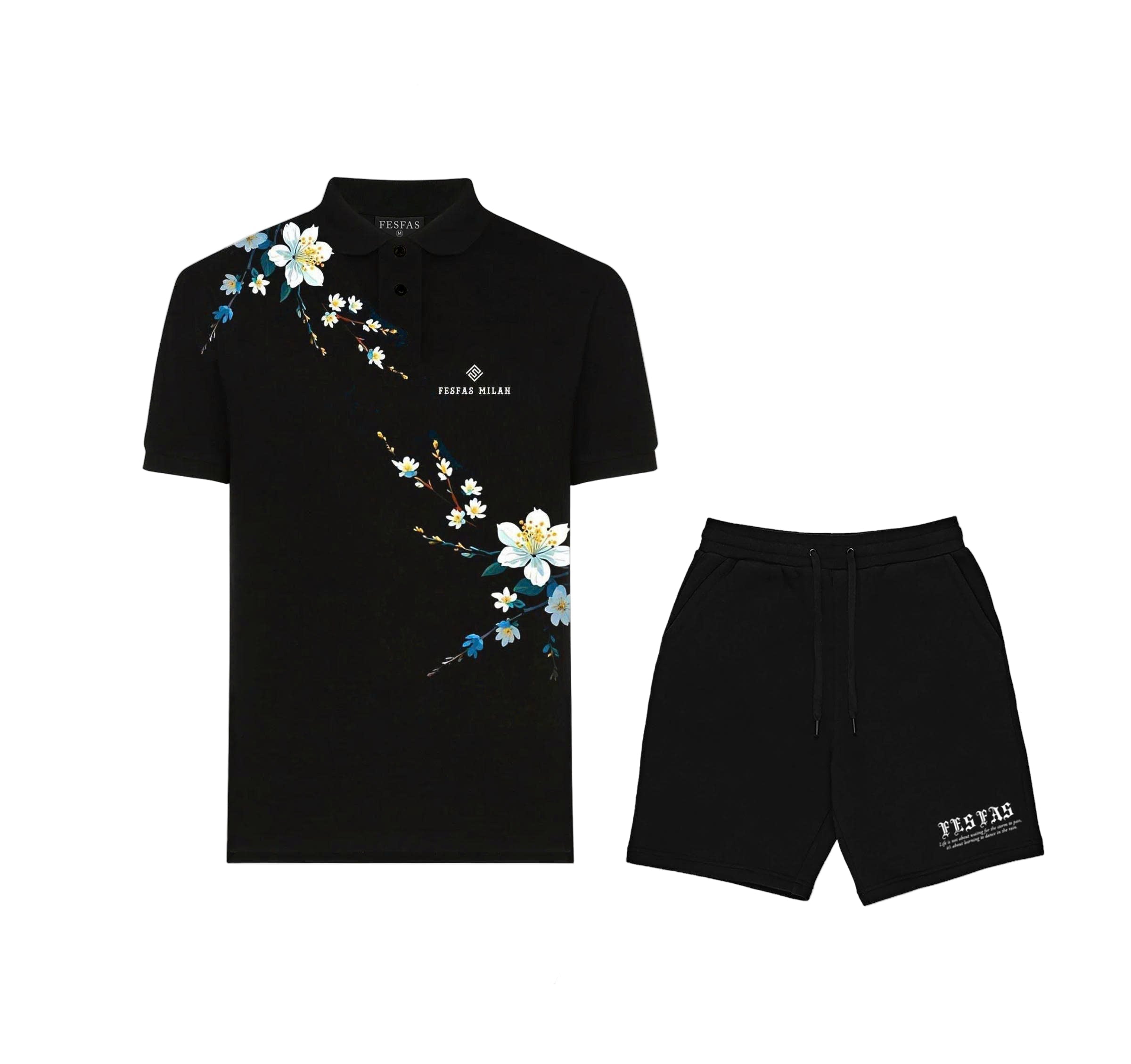 FesFas Floral-print Polo Shirt | Black