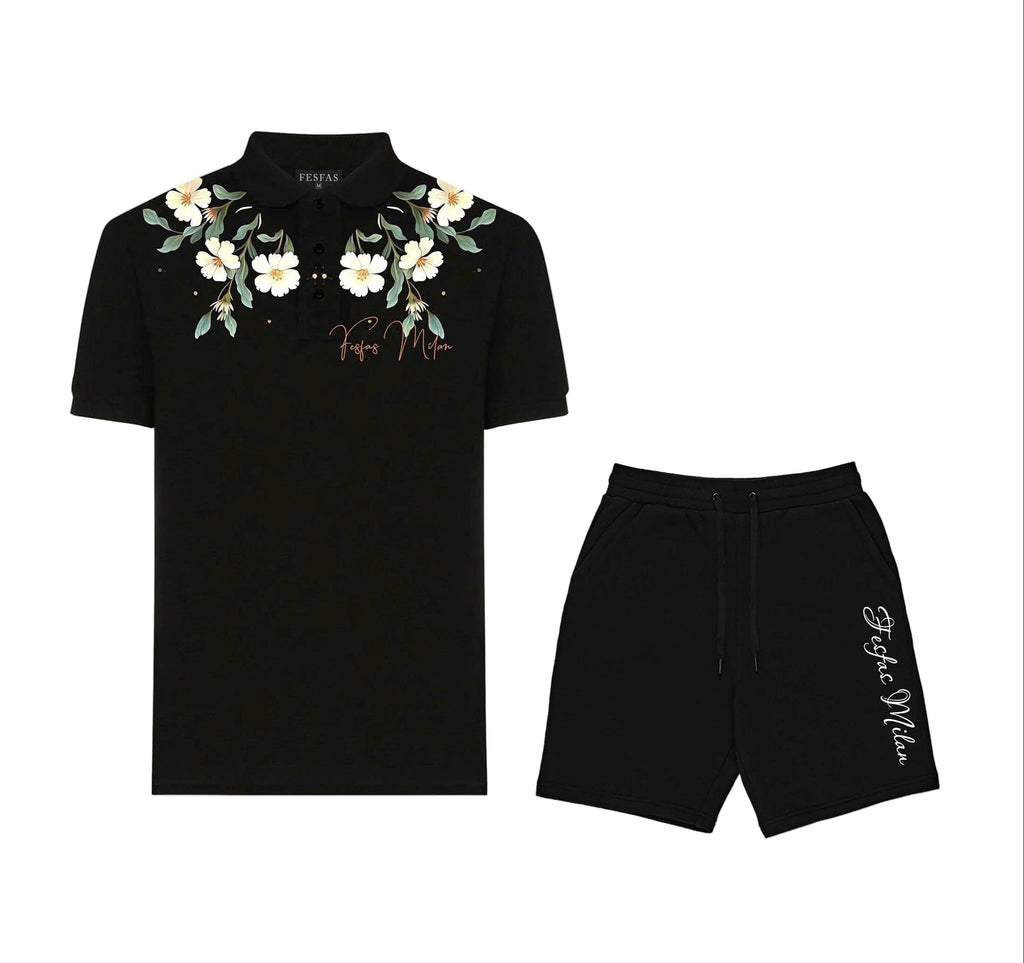 FesFas Floral-print Polo Shirt | Black