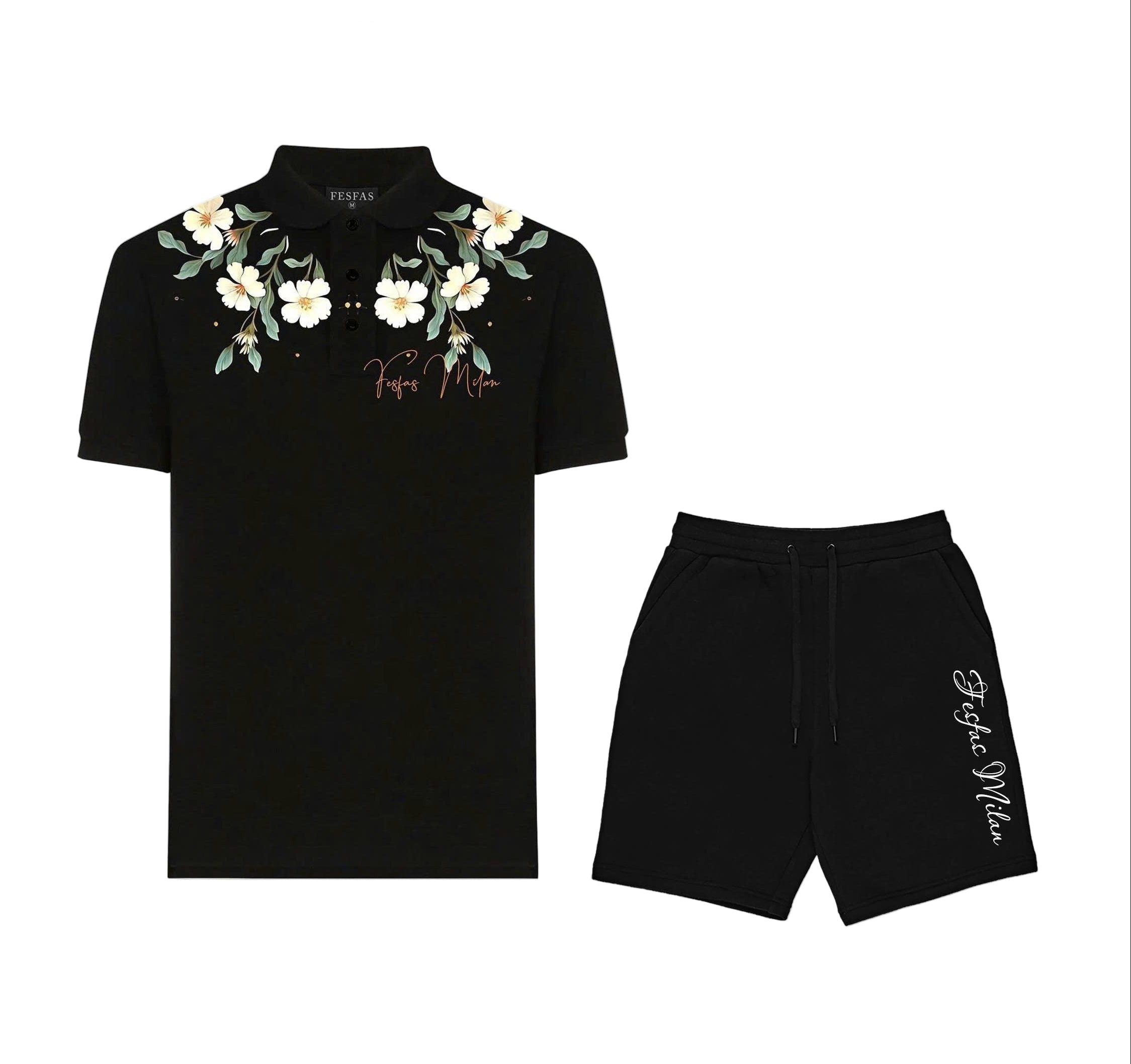 FesFas Floral-print Polo Shirt | Black