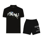 FesFas Horse-print Polo Shirt | Black