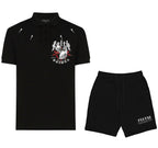 FesFas Angel-print Polo Shirt | Black
