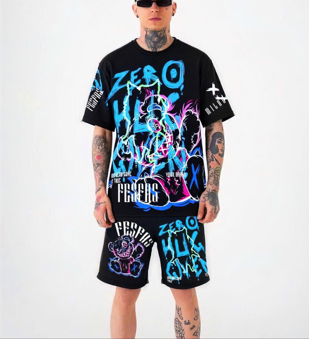 FesFas graphic-print T-shirt Set | Black