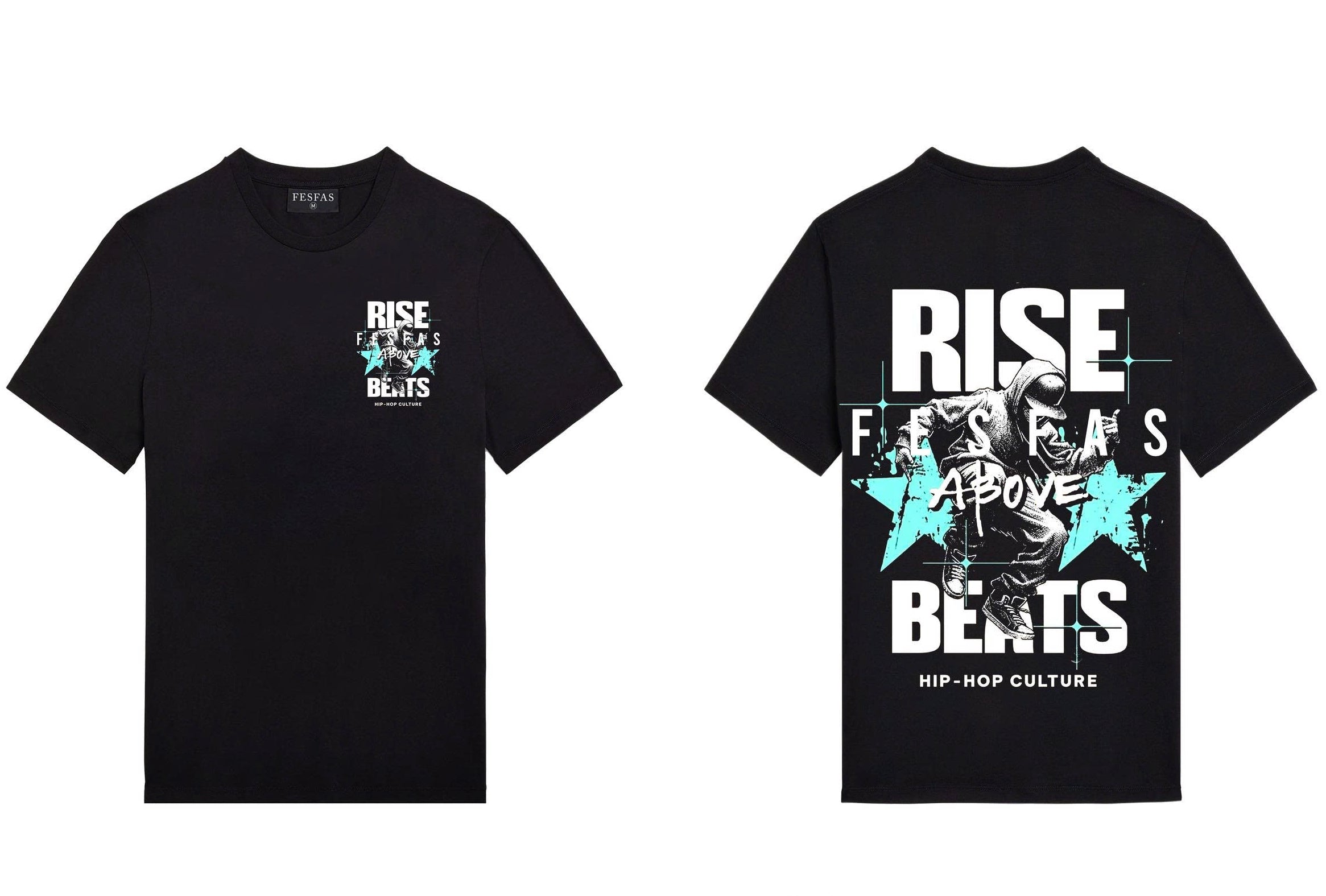 FesFas hiphop-print T-shirt | Black | Men