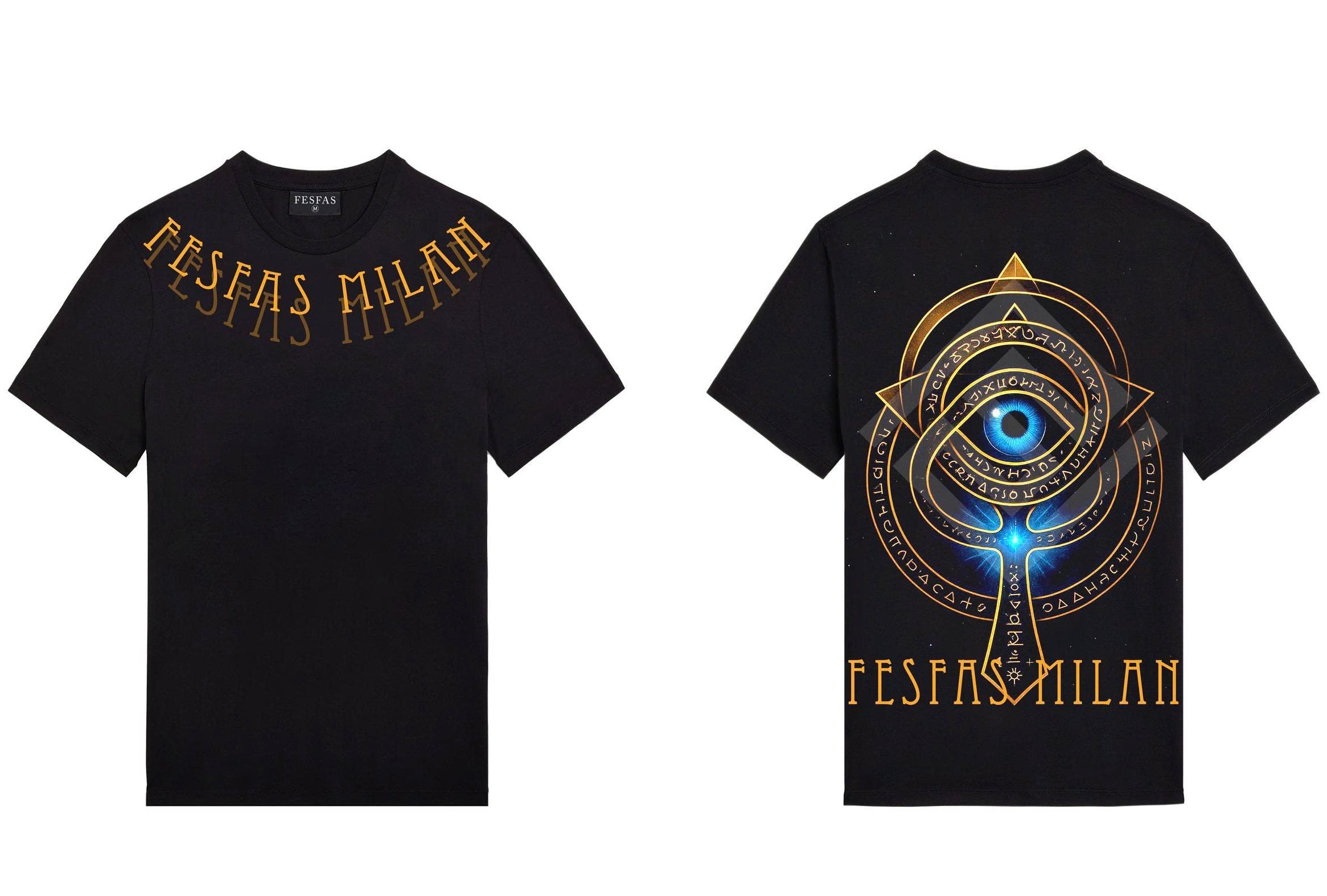 FesFas egyptian eye-print T-shirt | Black | Men