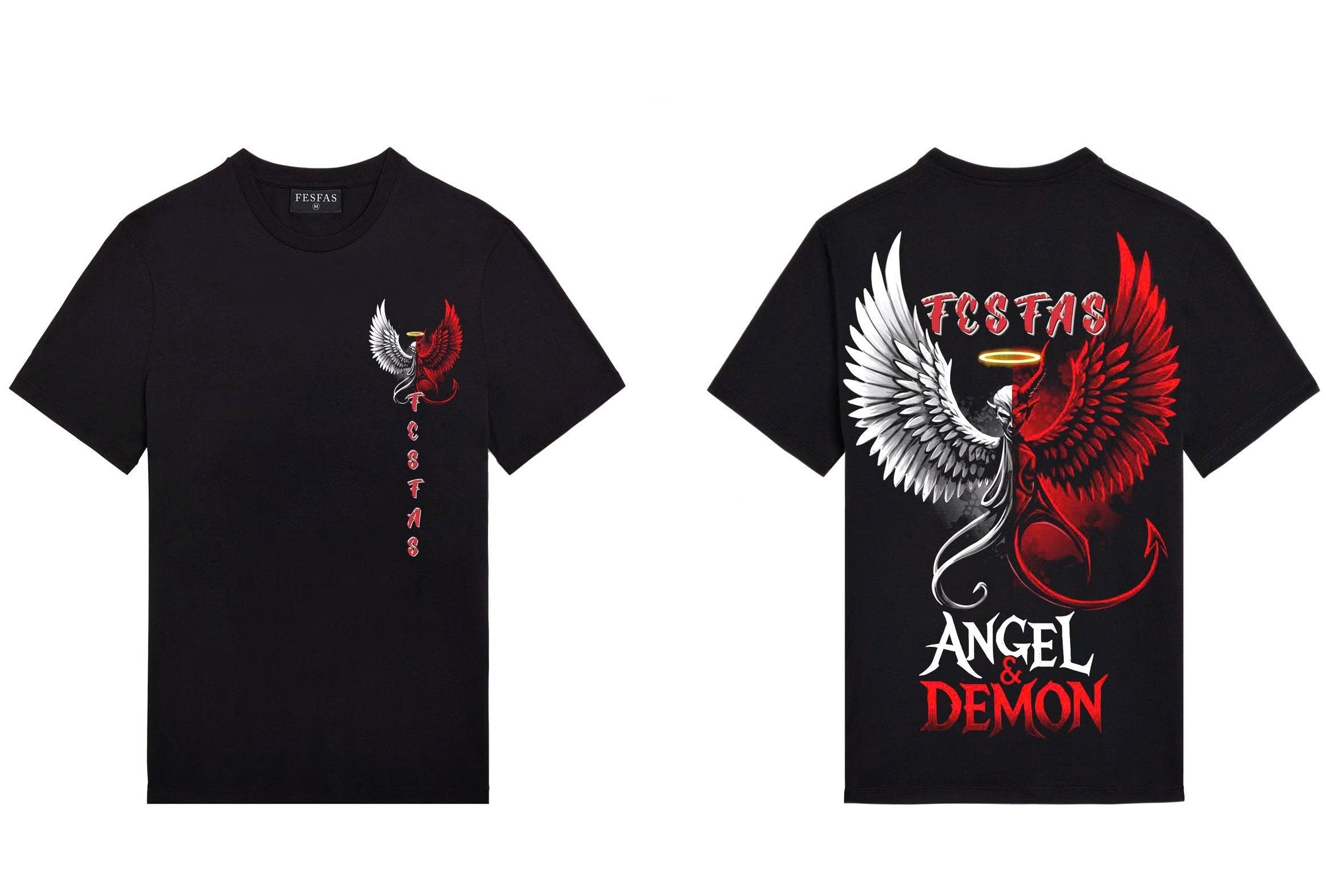 FesFas devil wings-print T-shirt | Black | Men