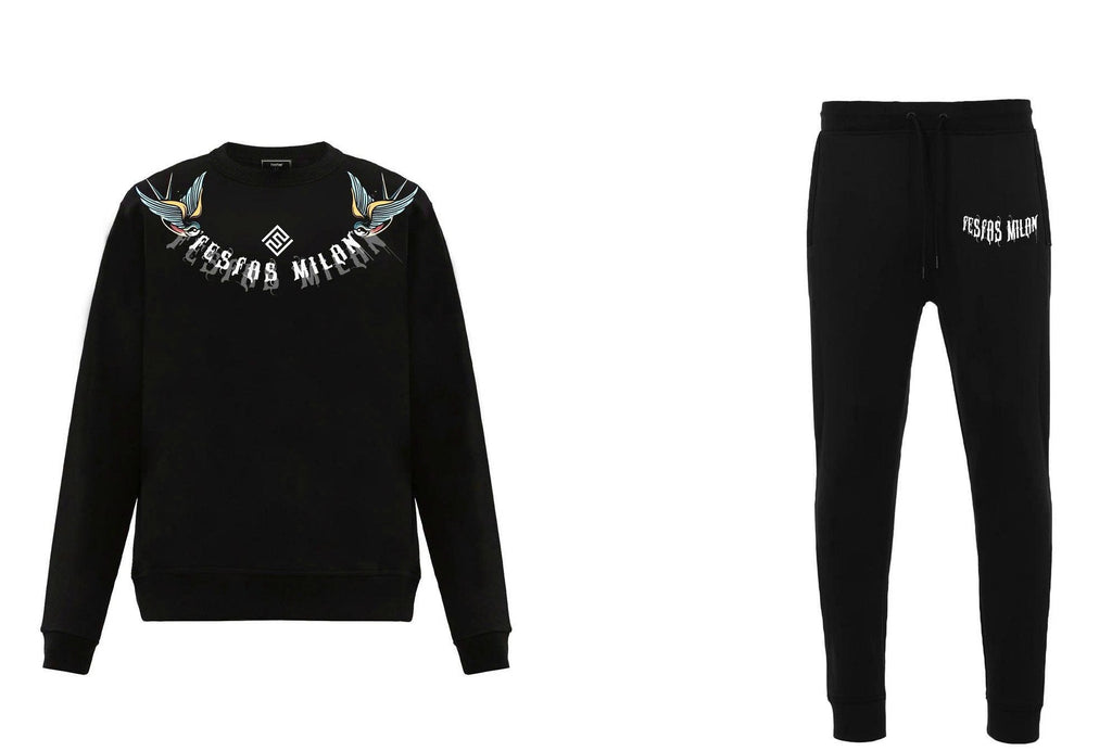 FesFas Graphic-print Sweatshirt Set | Black