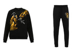FesFas Feathers-print Sweatshirt Set | Black