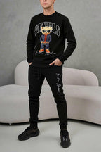 FesFas Bear-print Sweatshirt Set | Black
