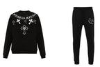 FesFas Cross-print Sweatshirt Set | Black