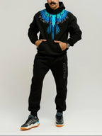FesFas Wings-print Hoodie Set | Black