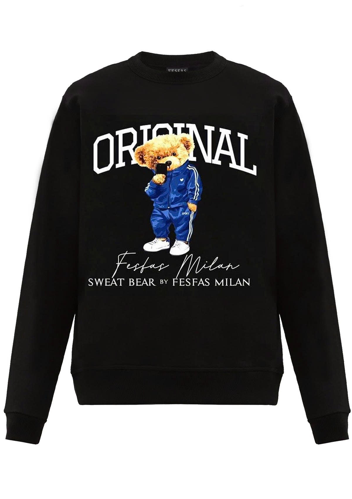 FesFas Bear-print Sweatshirt Set | Black