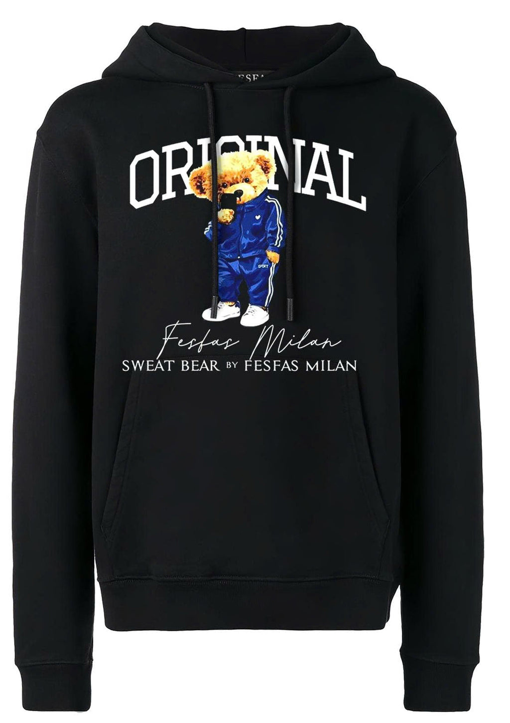 FesFas Bear-print Hoodie Set | Black